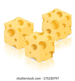 piece of cheese vector illustration isolated on white background