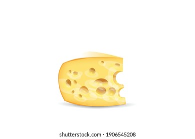 Piece of cheese vector illustration isolated on white background