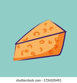 un pedazo de vectores de queso aislado