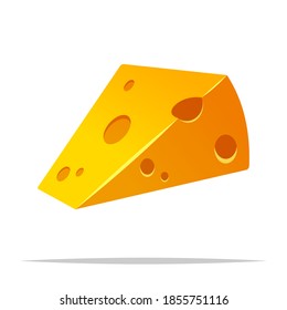 Piece of cheese vector isolated illustration