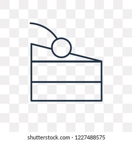 Piece of Cheese vector outline icon isolated on transparent background, high quality linear Piece of Cheese transparency concept can be used web and mobile