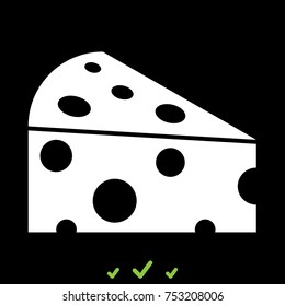 Piece cheese white icon .