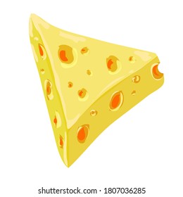 Piece of cheese without background