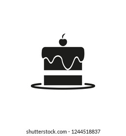 A piece of cheesecake icon with cherry