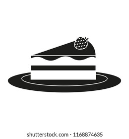 A piece of cheesecake icon panna cake on the white background