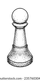 Piece of Chess Hand Drawn Illustration
