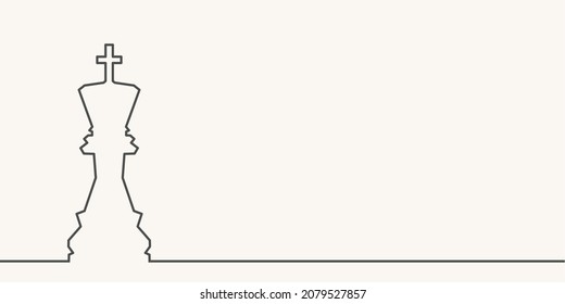 Stück Schach. Das King-Thin-Line-Symbol