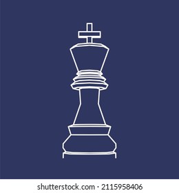 Piece of chess. The king thin line style icon