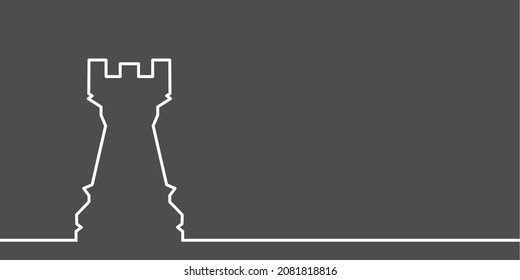 Piece of chess. The rook thin line style icon