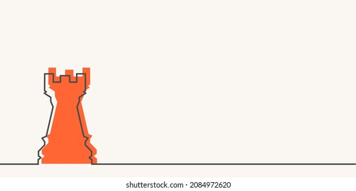 Piece of chess. The rook thin line style icon