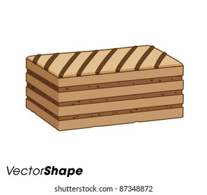 Piece of chocolate birthday cake with nuts, cream filling and chocolate glazing, vector illustration