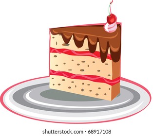 piece of chocolate cake isolated