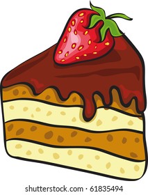 piece of chocolate cake with strawberry