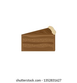 A piece of chocolate cake in the style of realism