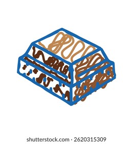 piece chocolate doodle icon sketch vector. piece chocolate sign. isolated symbol illustration