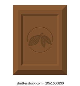 Piece of Chocolate. Flat Style. Sweet cacao snack. Candy bar icon for logo, sticker, print, label, recipe, menu, package design and decoration