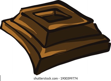 Piece of chocolate, illustration, vector on a white background.