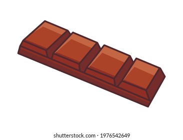 A piece of chocolate isolated on white background.