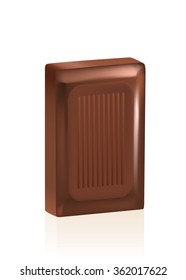 Piece of chocolate. Isolated vector illustration on white background.
