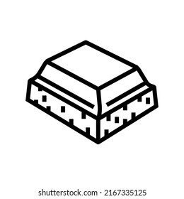 piece chocolate line icon vector. piece chocolate sign. isolated contour symbol black illustration