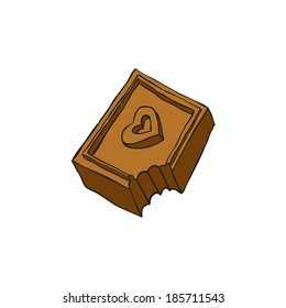 A piece of chocolate. Vector illustration.