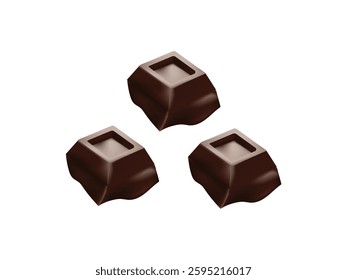 Piece of Chocolate vector illustration. Piece of Chocolate Vector – Sweet Cocoa Dessert, Candy, and Gourmet Chocolate Illustration