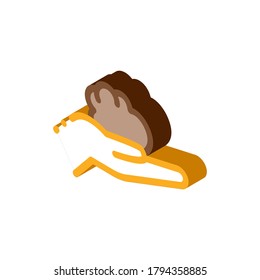 piece of clay in hands icon vector. isometric piece of clay in hands sign. color isolated symbol illustration