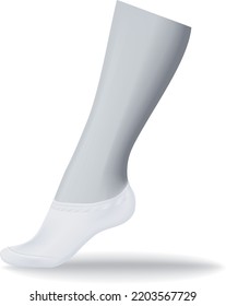 Piece of clothes for men and women, isolated unisex clothing under shoes. No show high socks, simple design. Shop or store with assortment of products, unisex models. Vector in flat style illustration