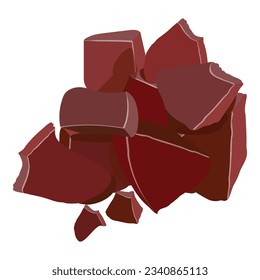 Piece cocoa icon cartoon vector. Fruit leaf. Powder tree