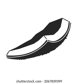 Piece coconut vector icon.Black vector icon isolated on white background piece coconut.