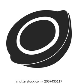 Piece coconut vector icon.Black vector icon isolated on white background piece coconut.