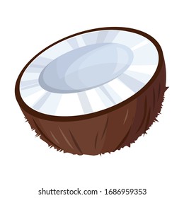 Piece coconut vector icon.Cartoon vector icon isolated on white background piece coconut.