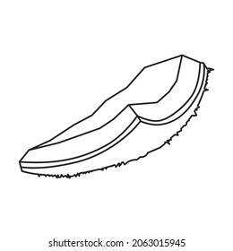 Piece coconut vector icon.Outline vector icon isolated on white background piece coconut.