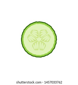 Piece of cucumber. Slices of cucumber. Vector illustration.