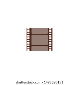 A piece of cut film string, small negative frame. Filmstrip for cinema and media, isolated vector illustration in a flat cartoon style.