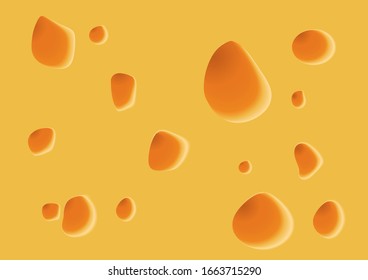 A piece of delicious cheese, cheese texture with air bubbles. Vector cheese background. Template for your design.