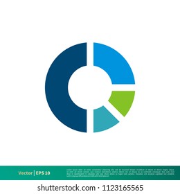 Piece Diagram Graphic Chart Icon Vector Logo Template Illustration Design. Vector EPS 10.