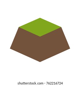 Piece of earth of isometric 3d and structure theme Isolated design Vector illustration