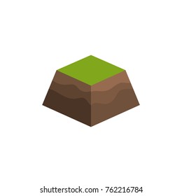 Piece of earth of isometric 3d and structure theme Isolated design Vector illustration