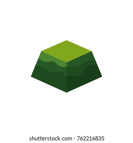 Piece of earth of isometric 3d and structure theme Isolated design Vector illustration