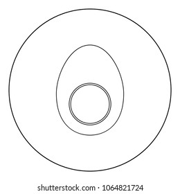 Piece egg black icon in circle vector illustration isolated flat style .