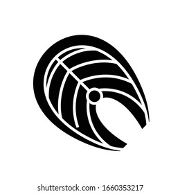 Piece of fish black icon, concept illustration, vector flat symbol, glyph sign.