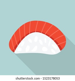 Piece fish sushi icon. Flat illustration of piece fish sushi vector icon for web design