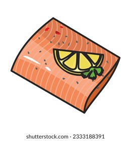 Icono vectorial de pescado de pieza.Icono vectorial de color aislado en peces de fondo blanco.