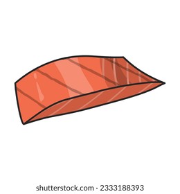 Piece fish vector icon.Color vector icon isolated on white background piece fish.