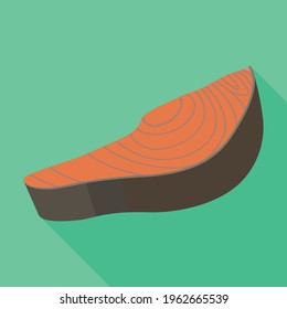 Piece fish vector icon.Flat vector icon isolated on white background piece fish.