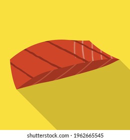 Piece fish vector icon.Flat vector icon isolated on white background piece fish.