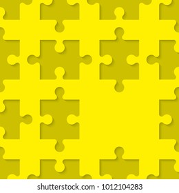 A lot of piece flat puzzle presentation. Many step puzzles business background. Simple pattern. Section compare service banner. Vector puzzle illustration template simple shape. 3d Abstract Background