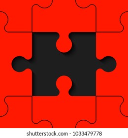 A lot of piece flat puzzle presentation. Many step puzzles business background. Simple pattern. Section compare service banner. Vector puzzle illustration template simple shape. 3d Abstract Background