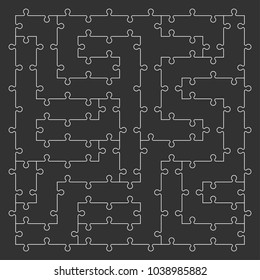 A lot of piece flat puzzle presentation. Many step puzzles business background. Simple pattern. Section compare service banner. Vector puzzle illustration template simple shape. 3d Abstract Background